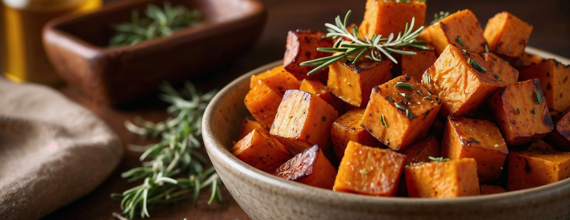 Roasted Sweet Potatoes with Tahini Drizzle