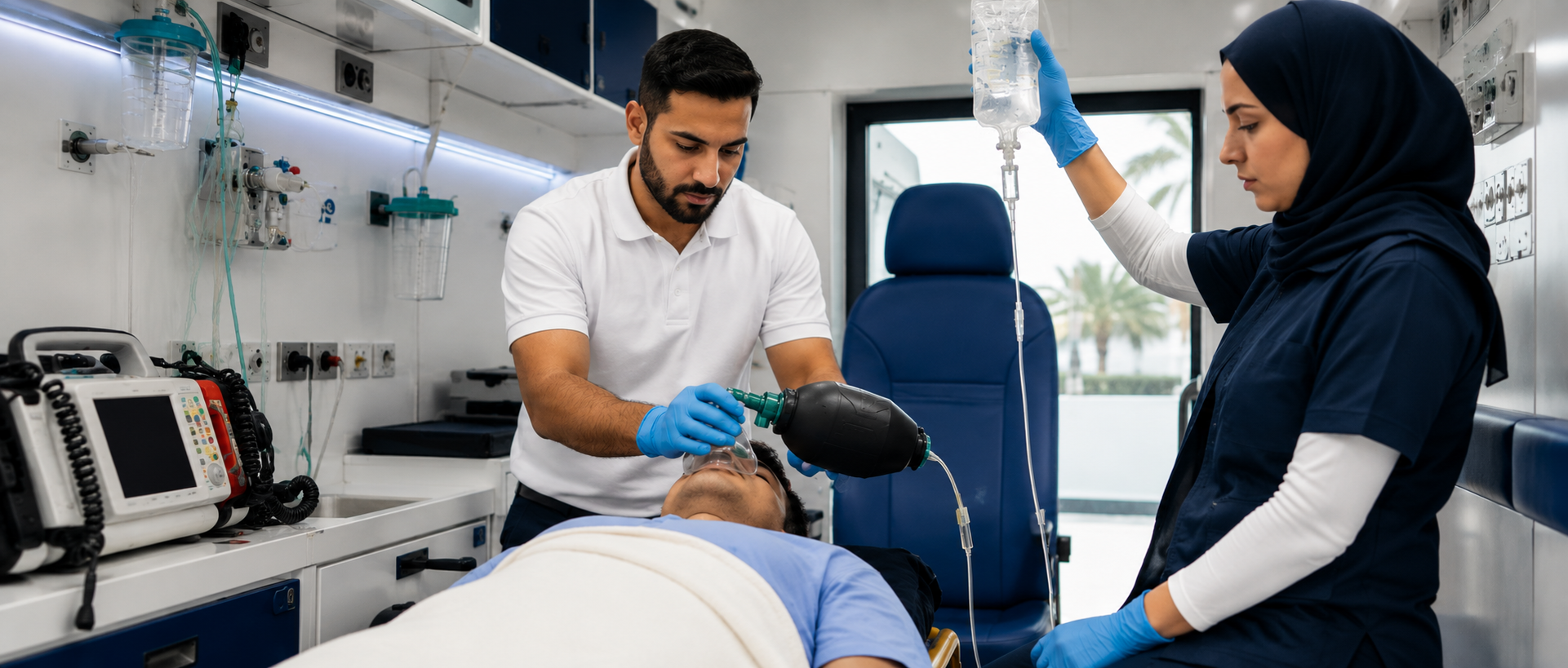 تتوفر خدمة الطوارئ الطبية على مدار الساعة طوال أيام الأسبوع في جميع المواقع